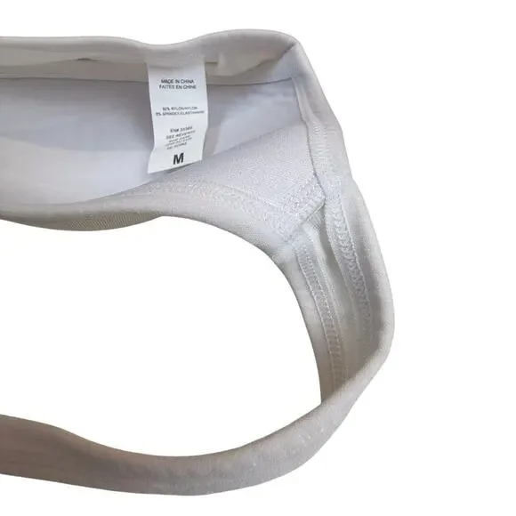 Women's White Jockey Racerback Sports Bra Molded Cup Adjustable Straps Medium - Picture 5 of 16